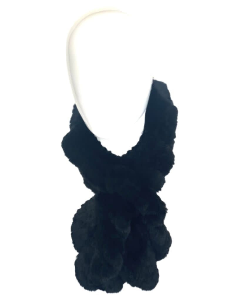 Linda Richards rex fur black scarf side view