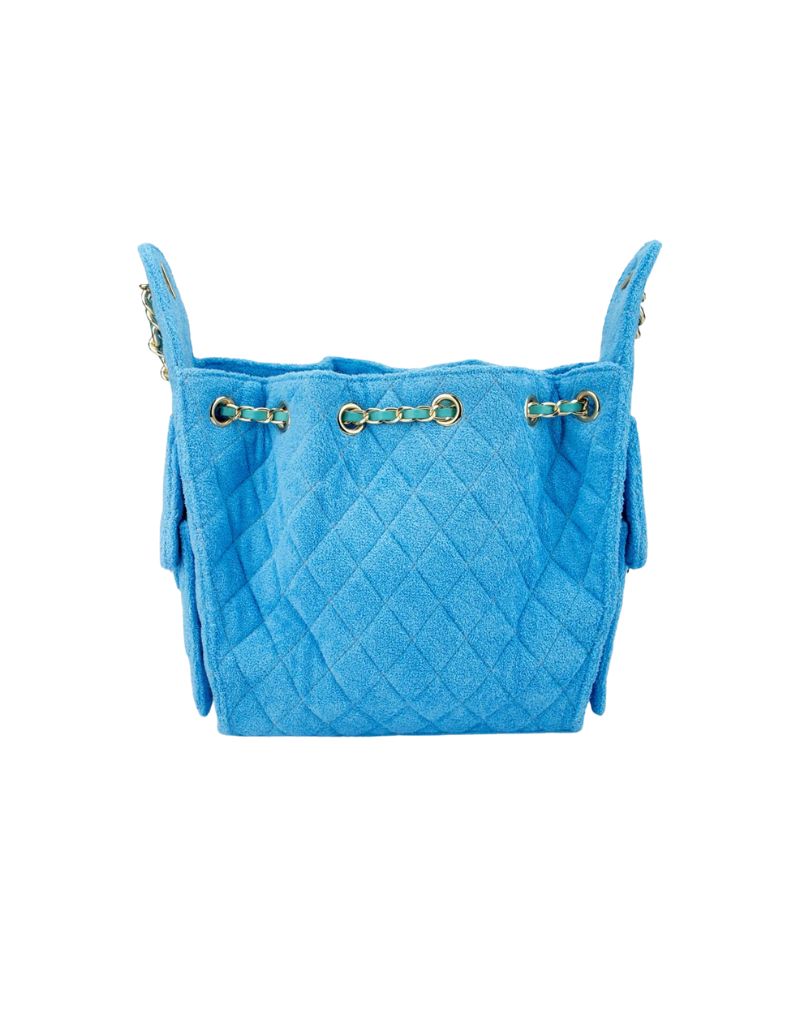 Cruz Terry Bucket Tote in Powder Blue Small