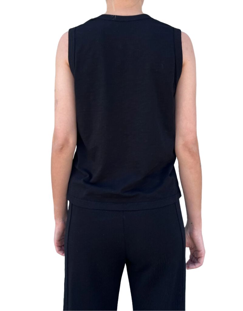 Liv Tank in Supima Slub Black