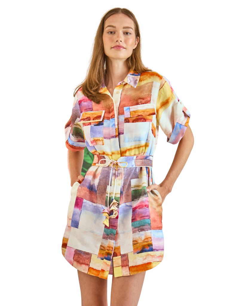 Nicole Dress Watercolor Mosaic