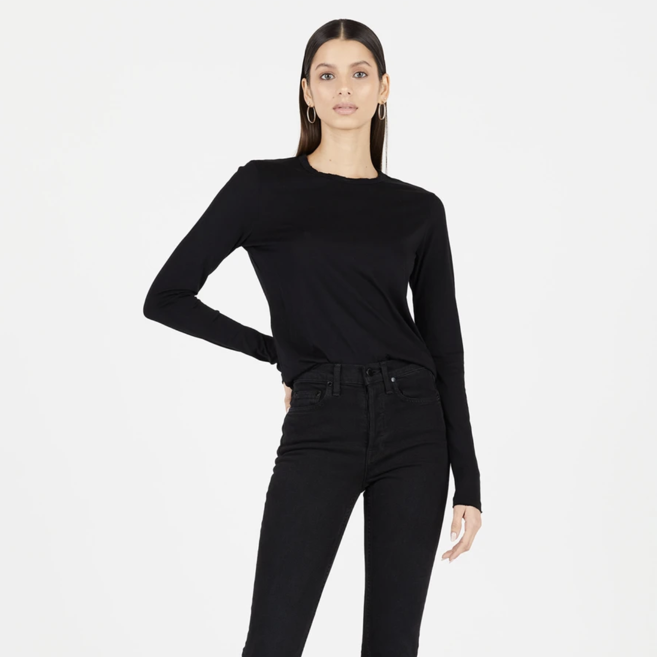 Cotton Citizen Standard Shirt Jet Black full body front