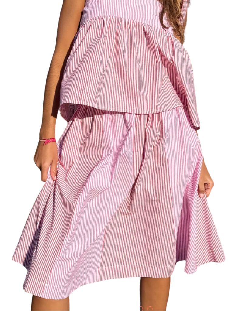 Skirt Rayures Red Fushia