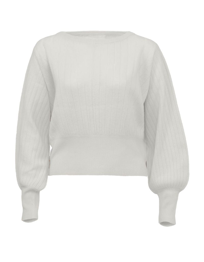 Rosa Ribbed Crew Natural White