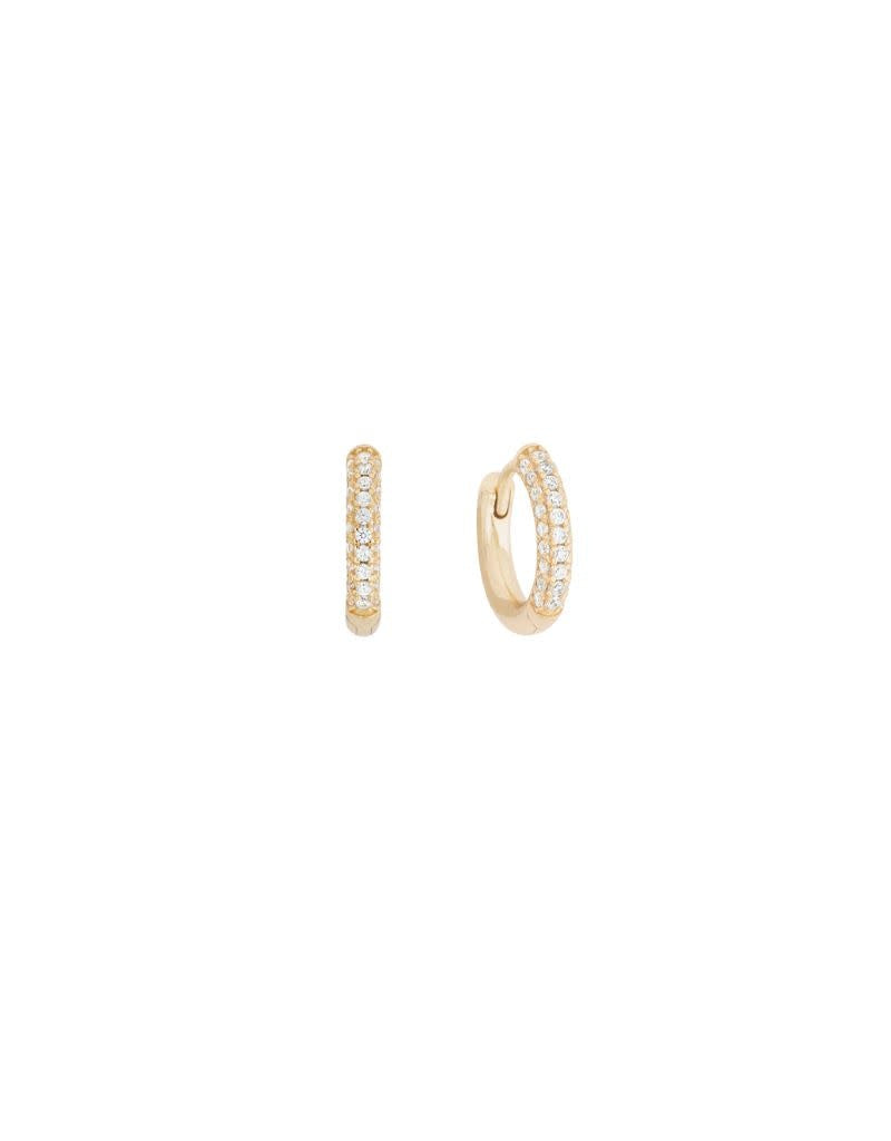 18K Pave Huggie Gold