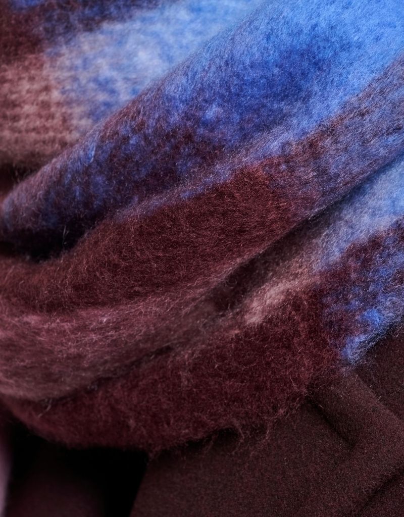 Hibbe Scarf Blue Fudge Check