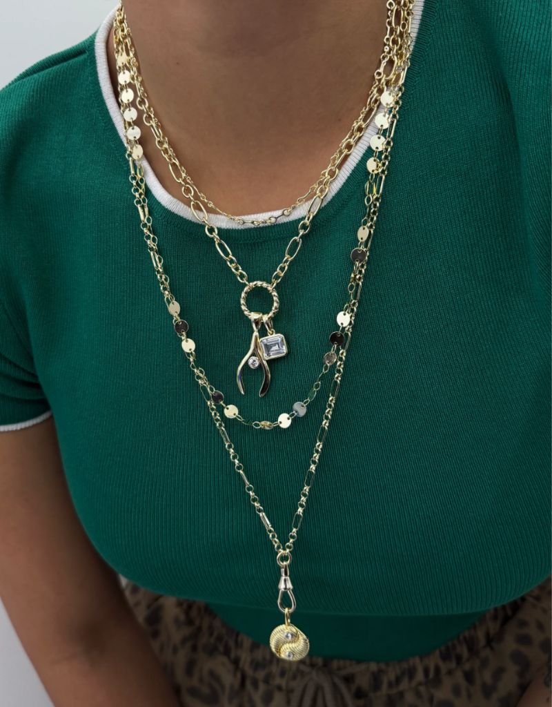 Twisted Push Clasp Link Necklace