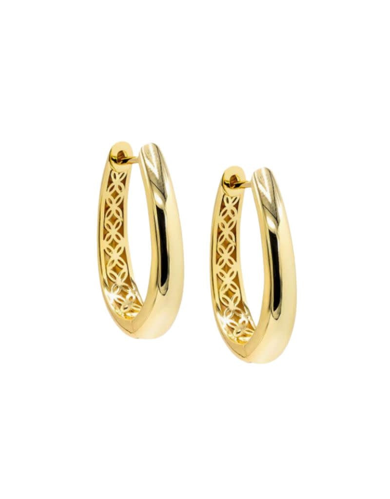 E74318 Solid Graduated Chunky Hoop Earrings Gold