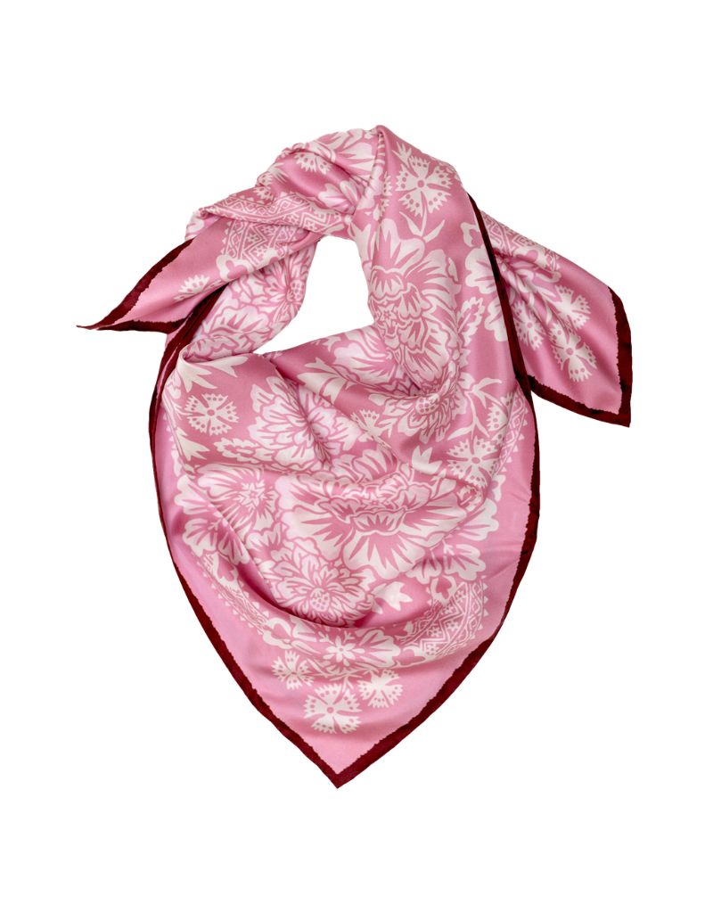 Silk Twill Large Scarf Blossom in Rose Pink