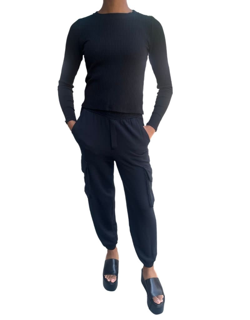 Luxe Thermal Long Sleeve Scoop Neck Black