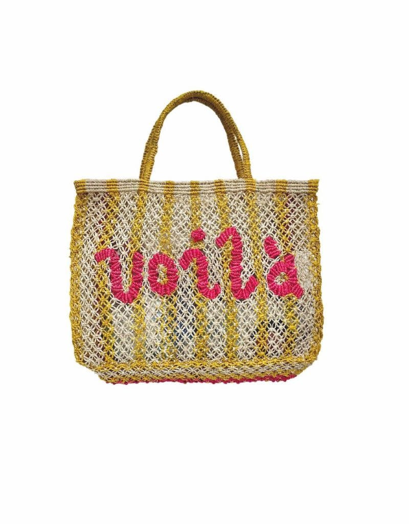 Voila Stripes Small Natural Yellow Pink