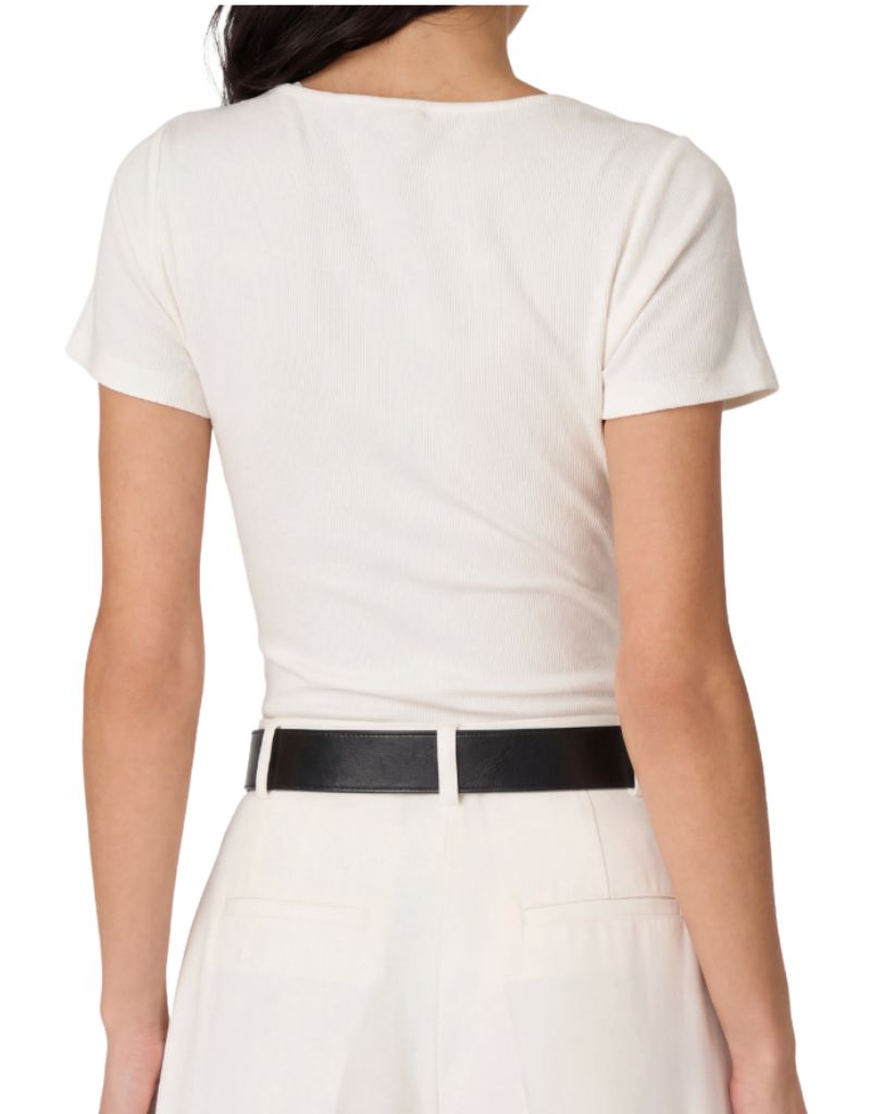 Sana Rib Knit Tee White