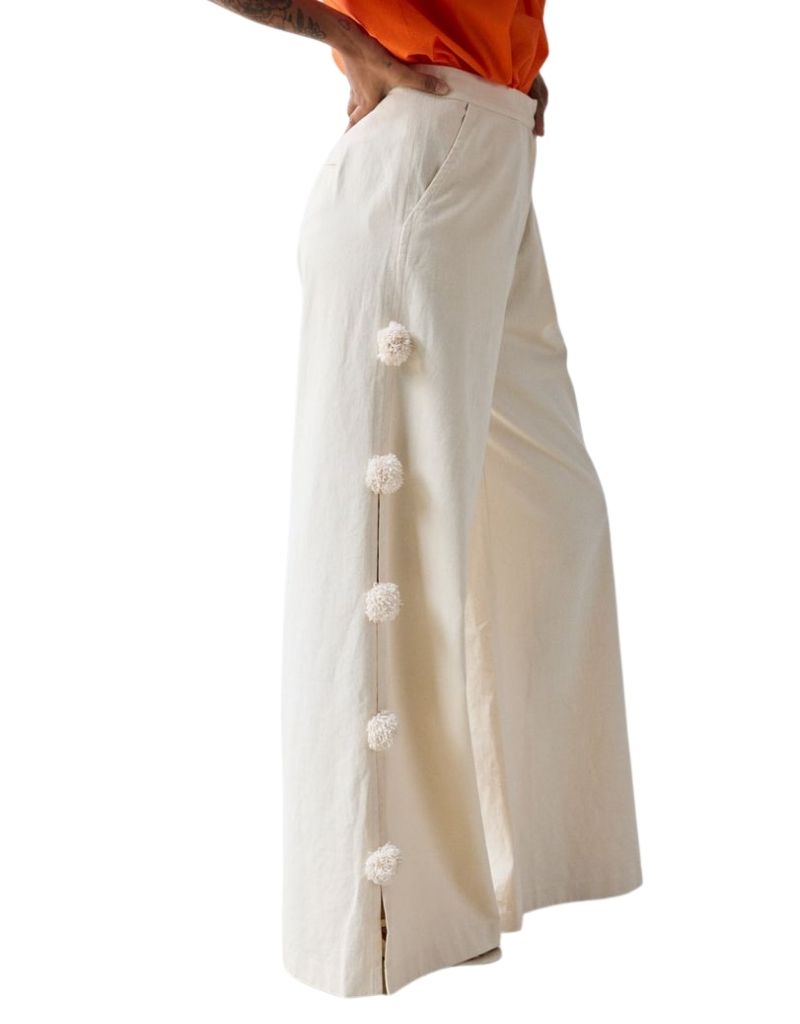 Pom Pom Trouser Custard