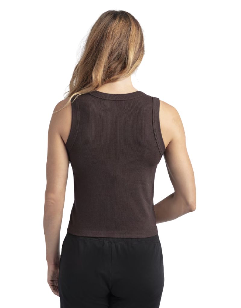Ribbed Crop Tank Top Bark