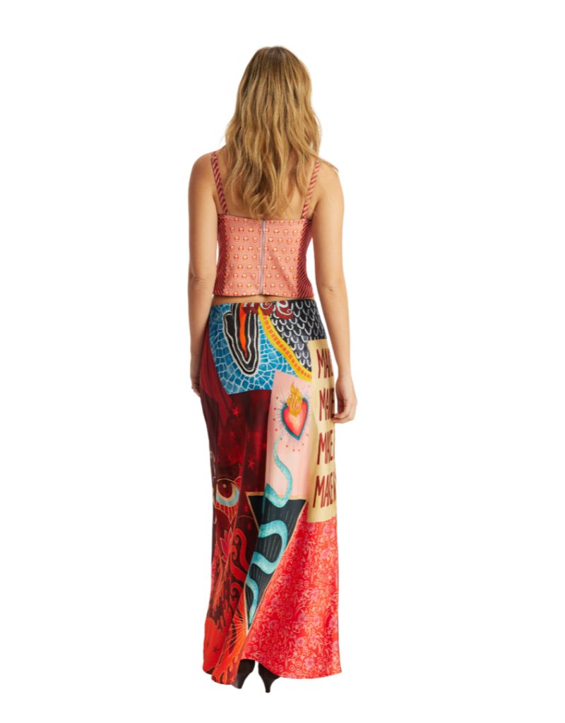 Blakely Slip Skirt Red Aura