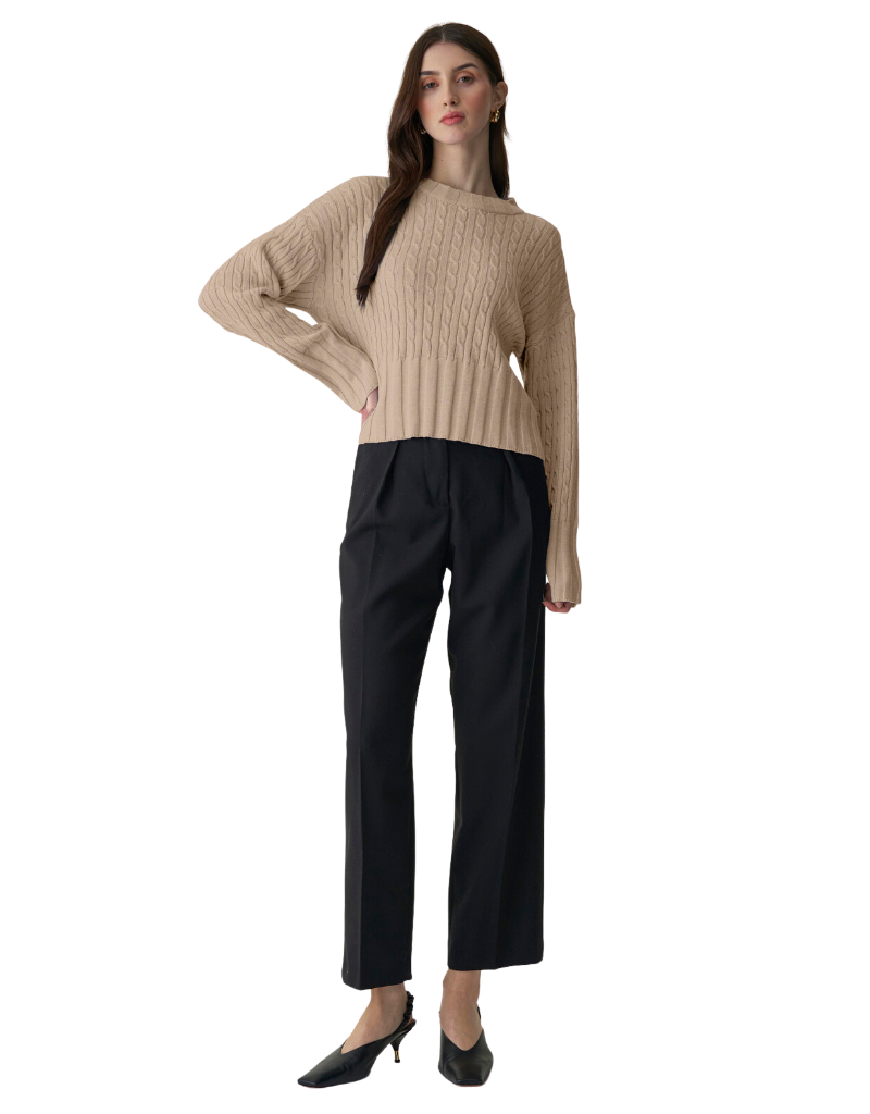 Wispr Thea Cable Crew Crema