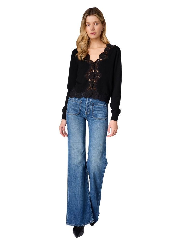 Sanders V Neck Cardigan Black H26