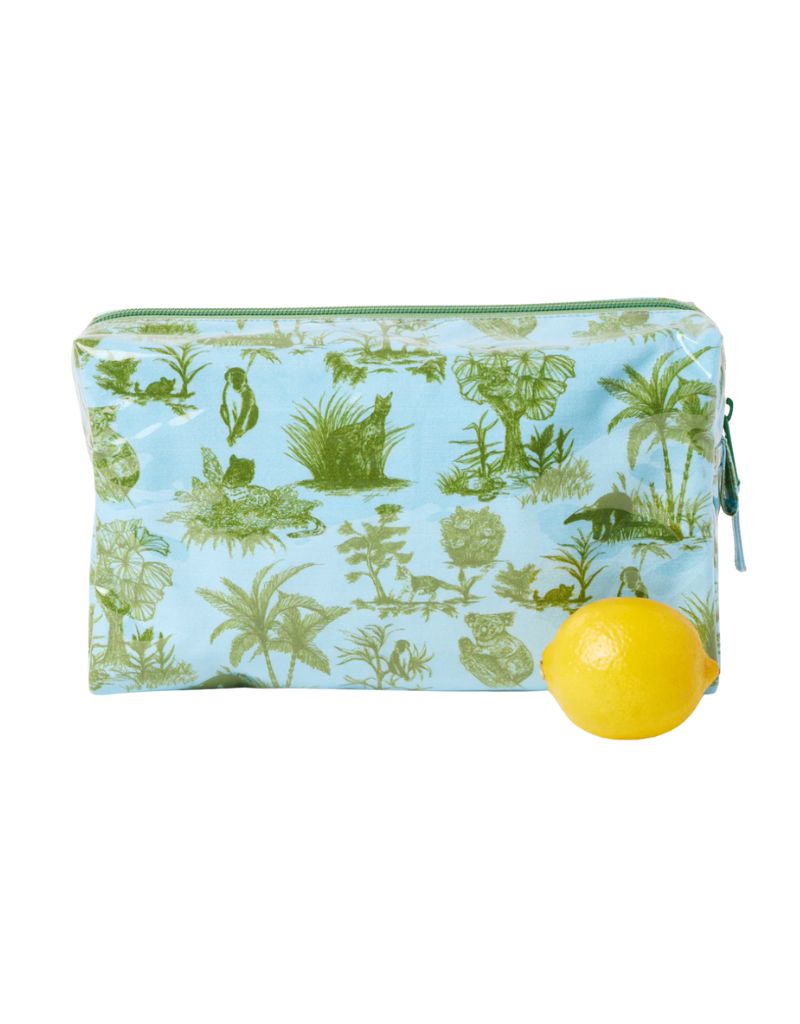 Toile Makeup Bag Blue Green Large