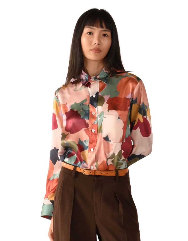 The BELLE Silk Sateen Liberty Fabric Marina's Tea Garden