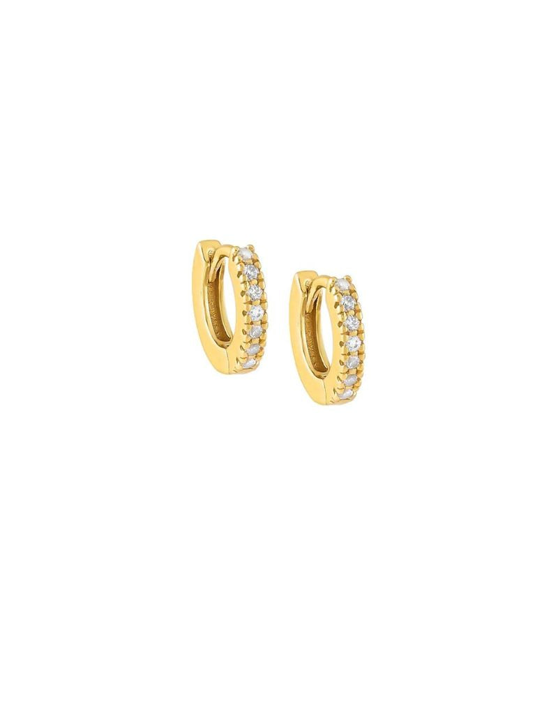 A163GLD CZ Mini Huggie Earring 10mm Gold