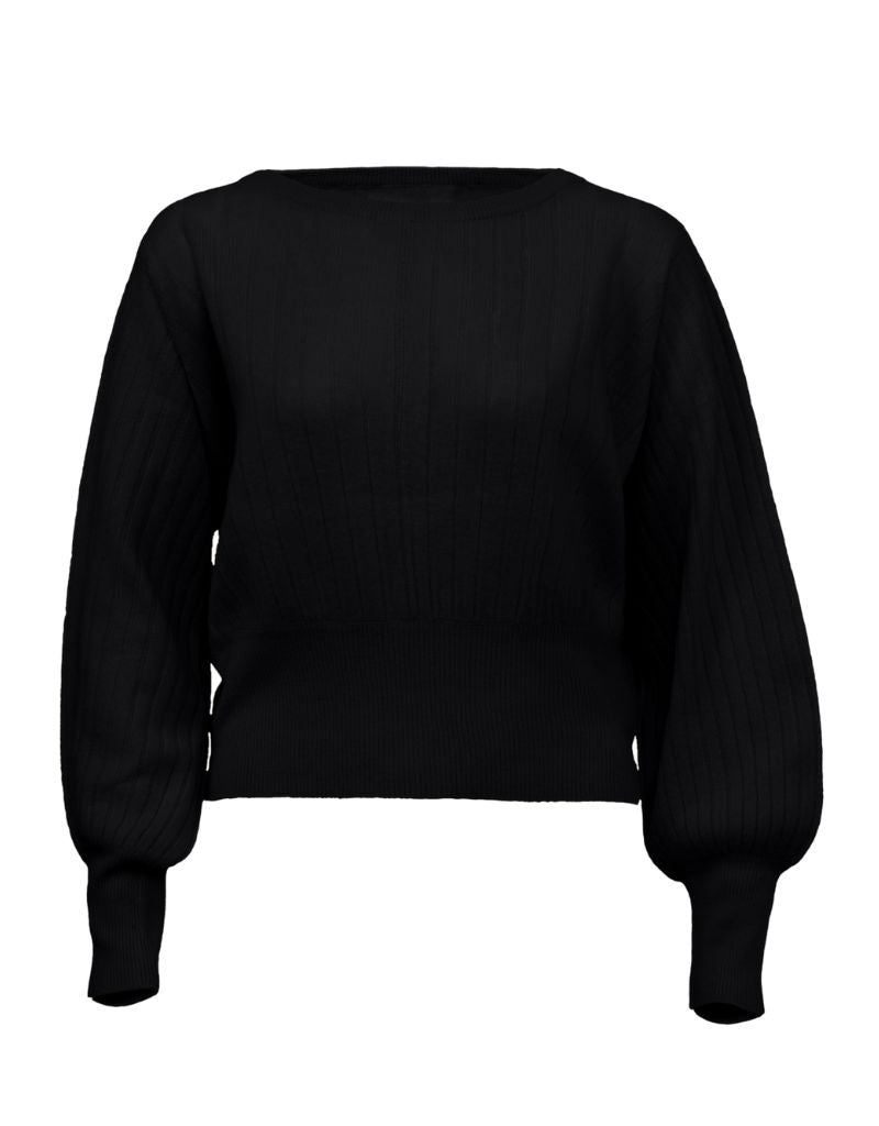 Rosa Ribbed Crew Black