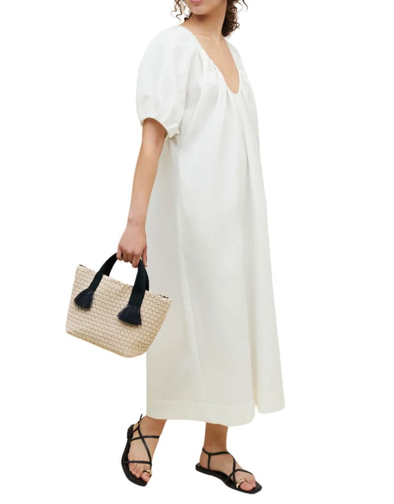 Naghedi Tulum Small Tote Moon with handle held