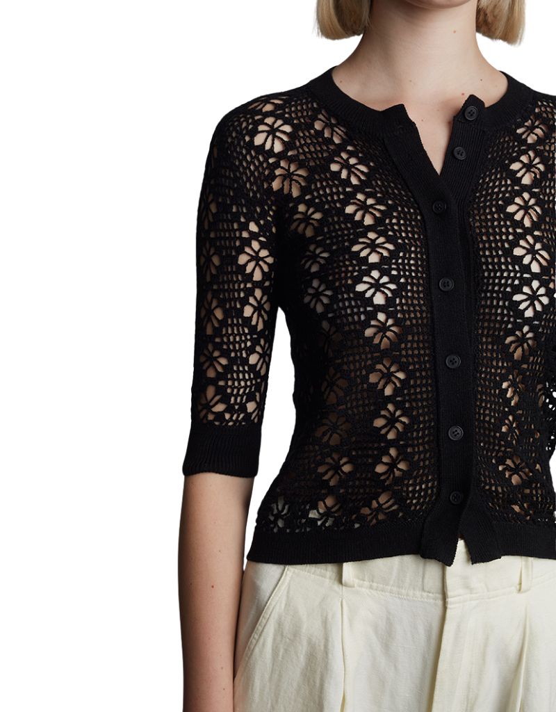 Ruby Crochet Cardi Black