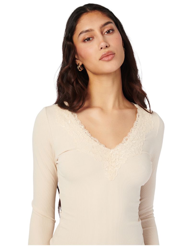 Rooney Rib Knit Top Bone F26