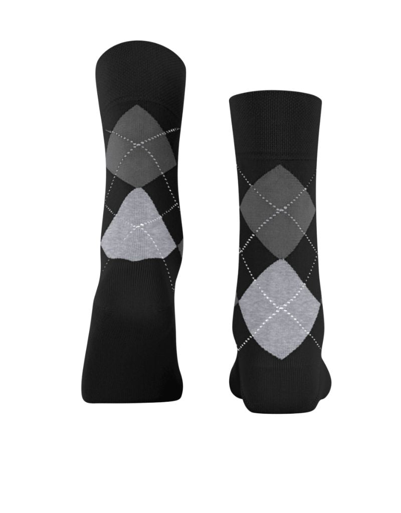 Sensitive Argyle Women Socks 46039 Black