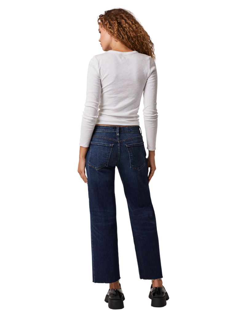 Vincent Mid Rise Wide Straight Leg Dark Duval