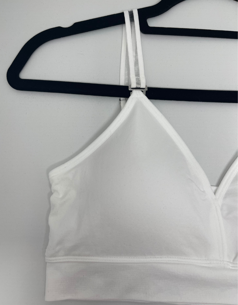 White Plunge Bra with Interchangable White Skinny Sheer