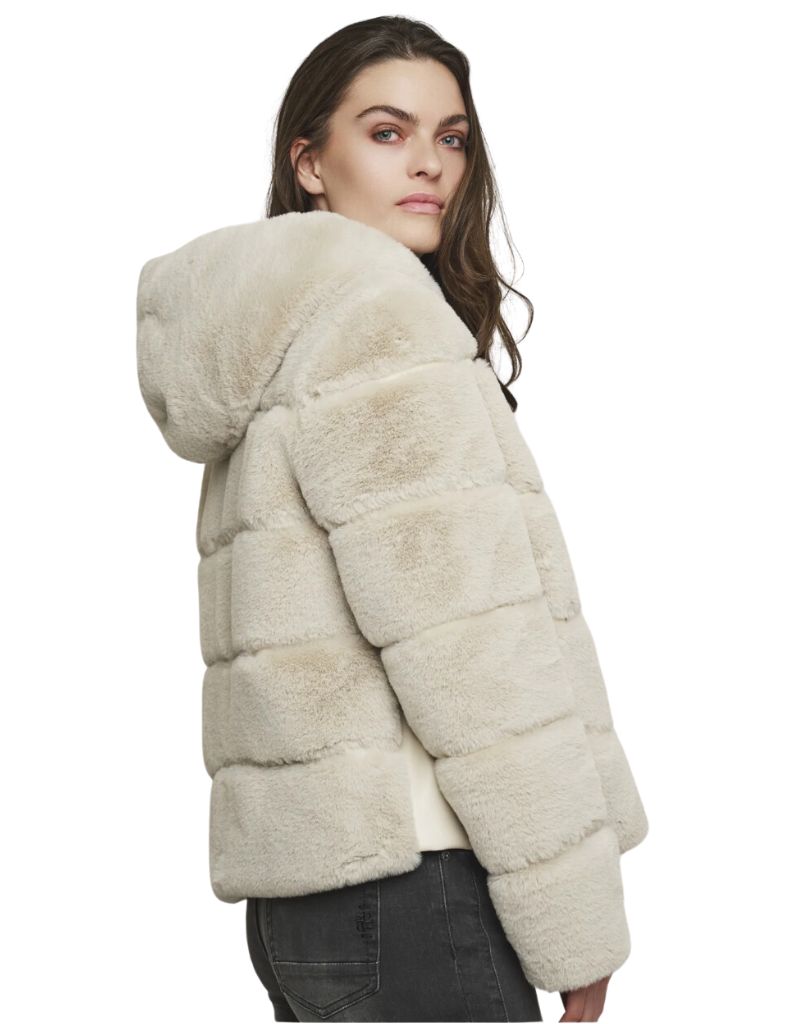Aza Short Faux Fur Jacket Birch