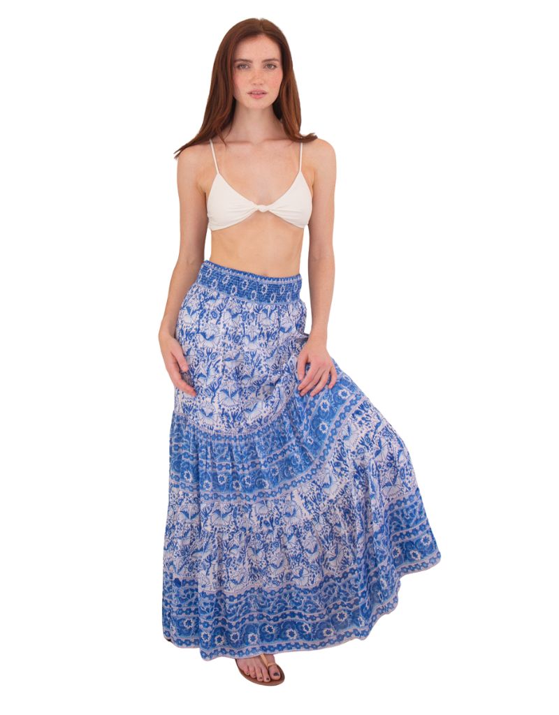 Annabelle Maxi Skirt Blue Print 10