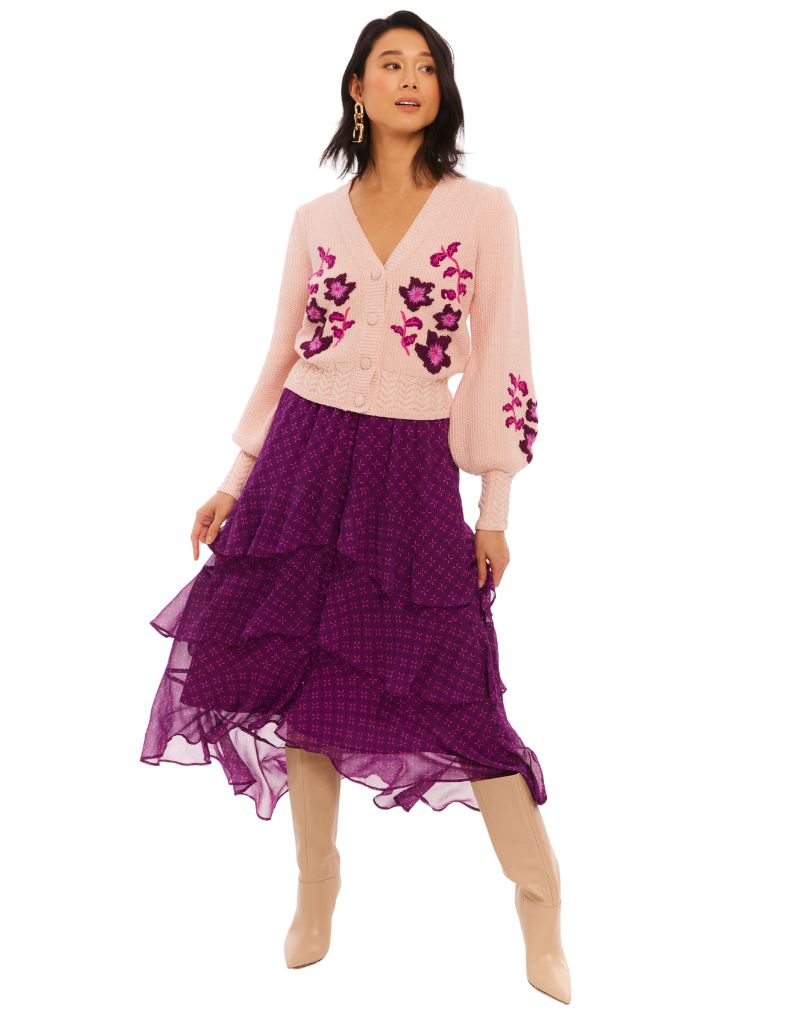 Allison Piper Cardigan in light pink full body view