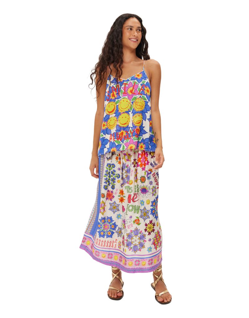 Vanessa Printed Midi Skirt Markers