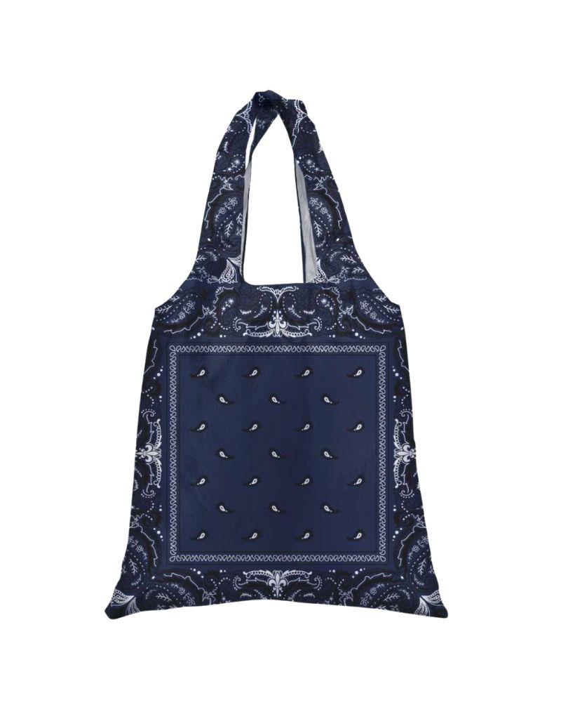 Carryall Tote Bag Navy Bandana Print