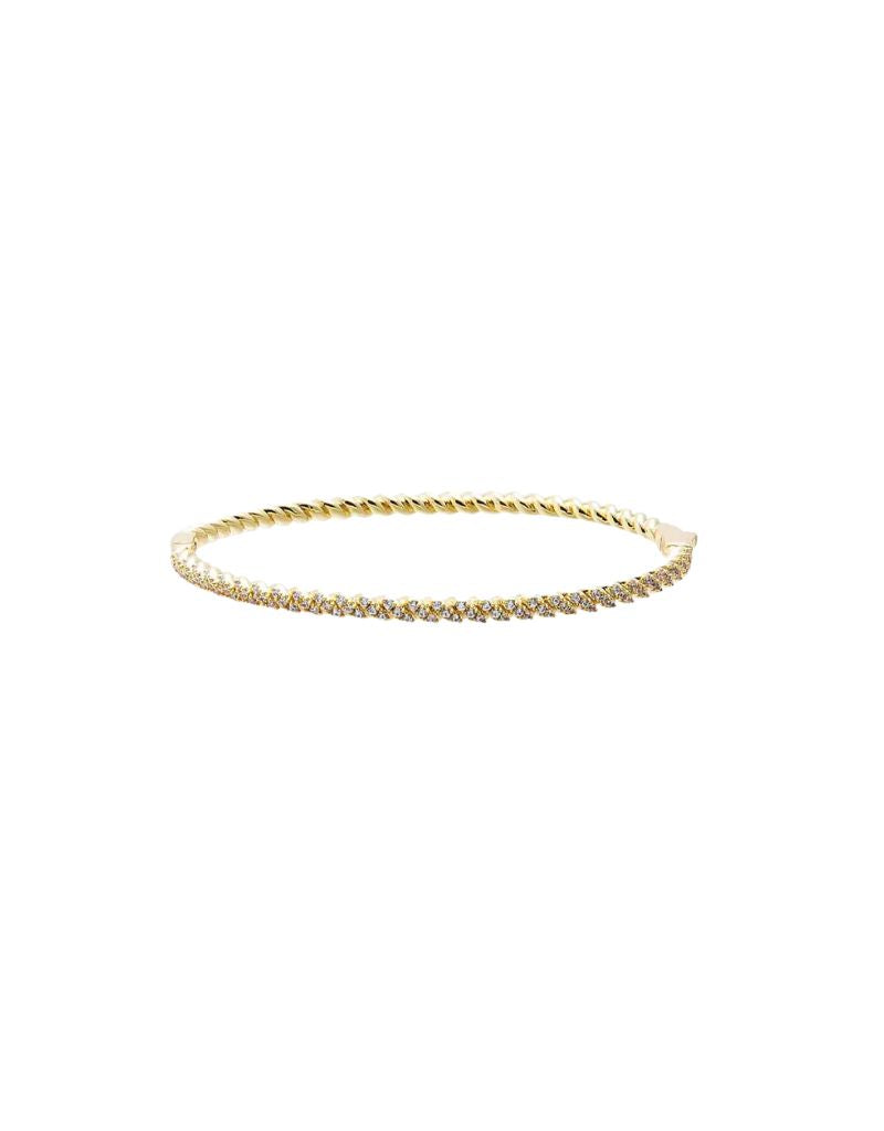 Bezel Set CZ Tennis Bangle Gold