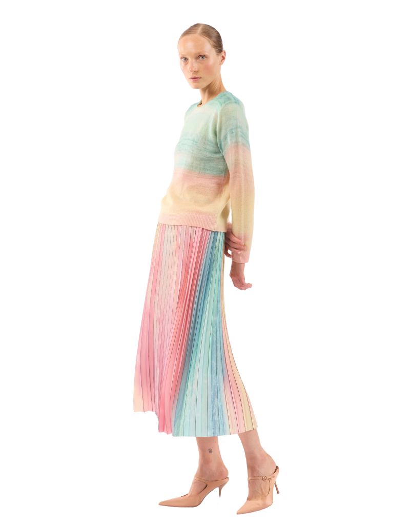 Scattered Clouds Pleated Skirt Sparkling Surf