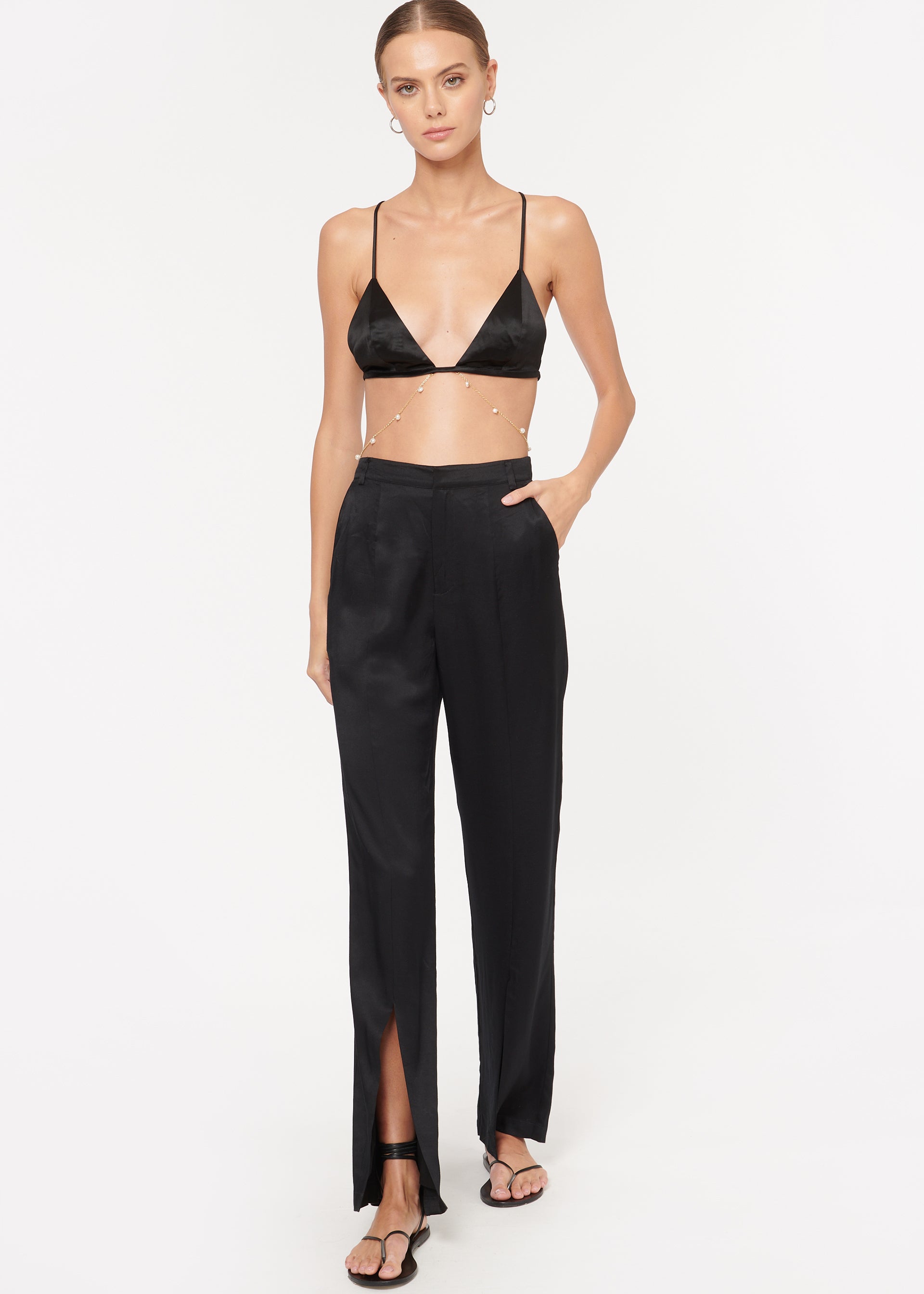 Amelie Twill Pant Black