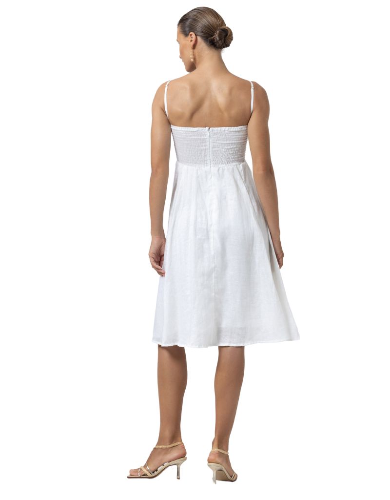 Andee Linen Dress White