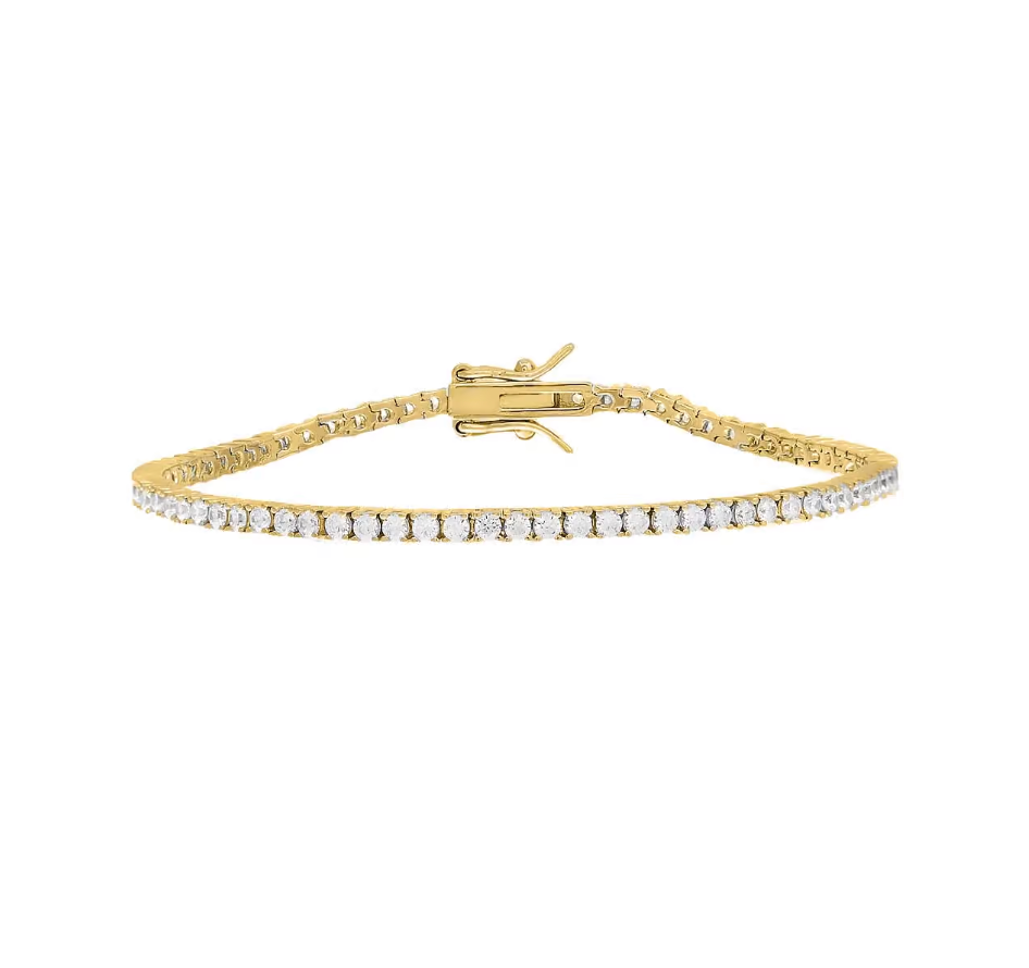 A443GLD Adina Tennis Bracelet Gold 3mm