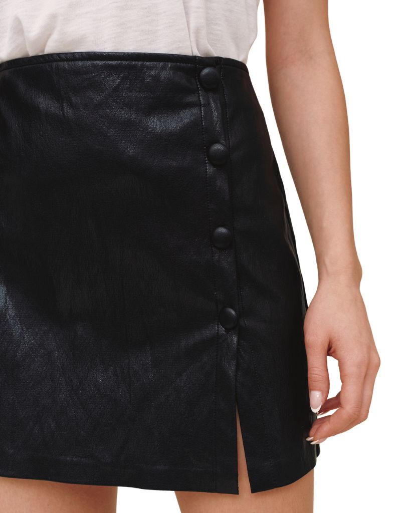 Asymmetrical Wrap Skirt Vegan Black