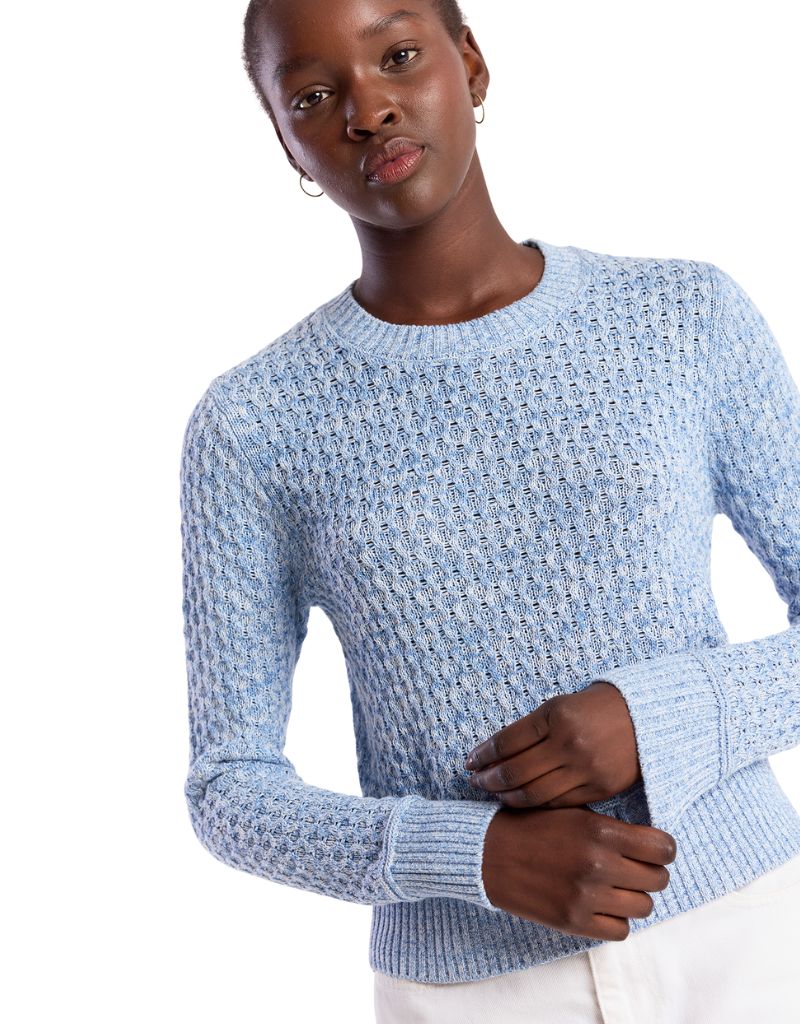 Wispr Cable Twist Yarn Crew Skyline