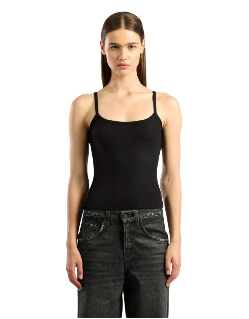 Verona Spaghetti Tank Jet Black