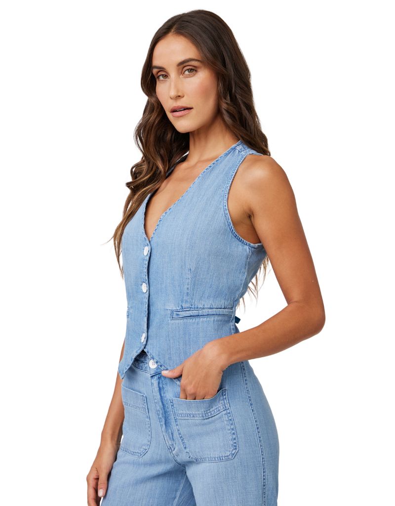 Wren Welt Pocket Vest Sea Breeze Wash