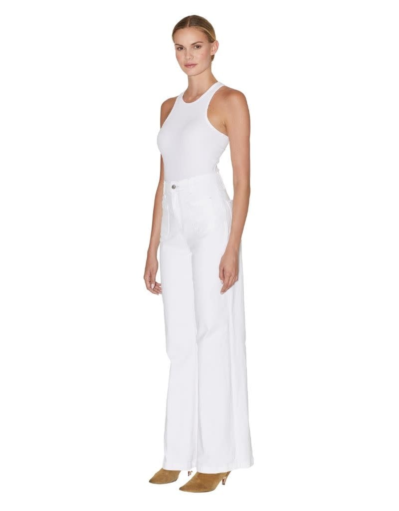 Le Jean Virginia wideleg in white side view