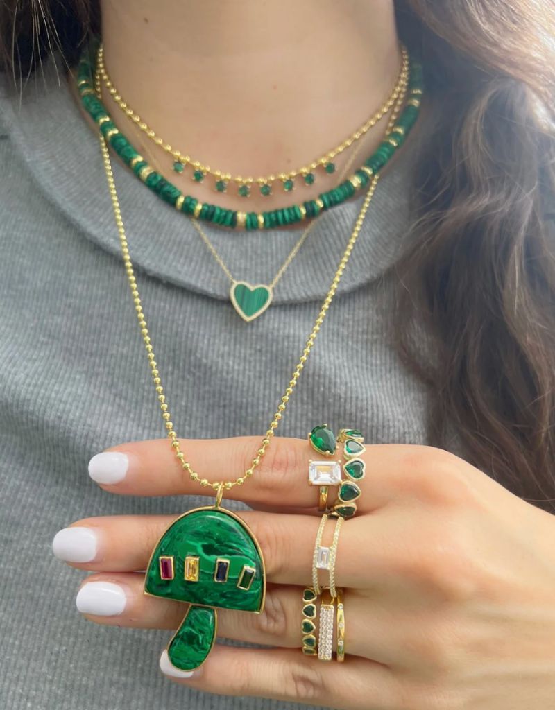 Malachite Pukka Necklace