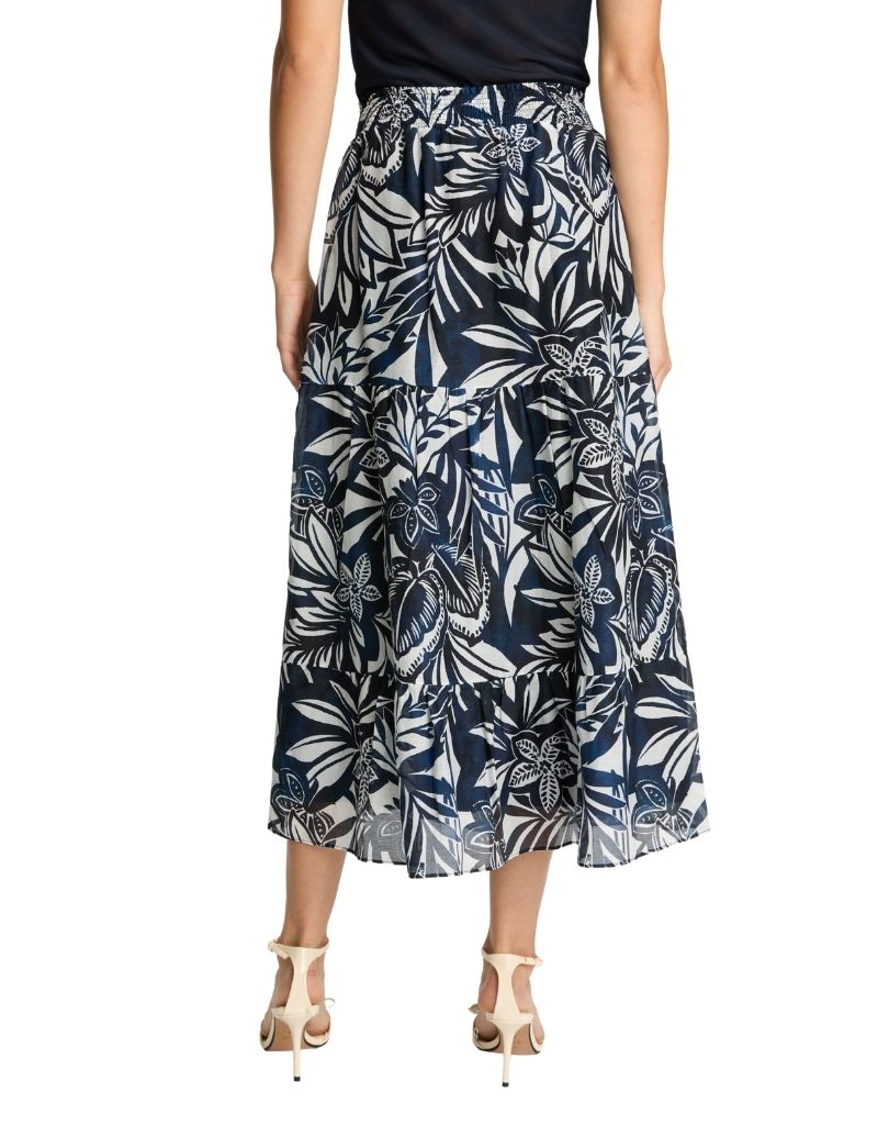 Laney Skirt in Woodblock Palm