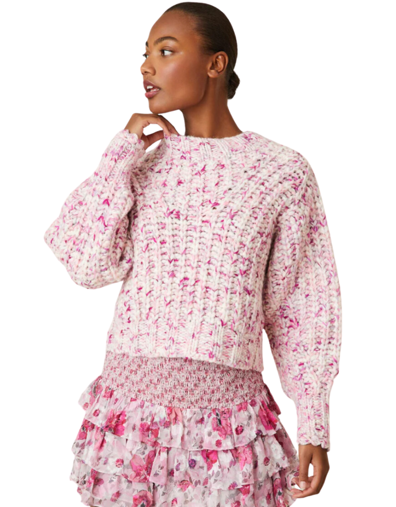 LoveShackFancy Vollare Sweater in berry medley front view