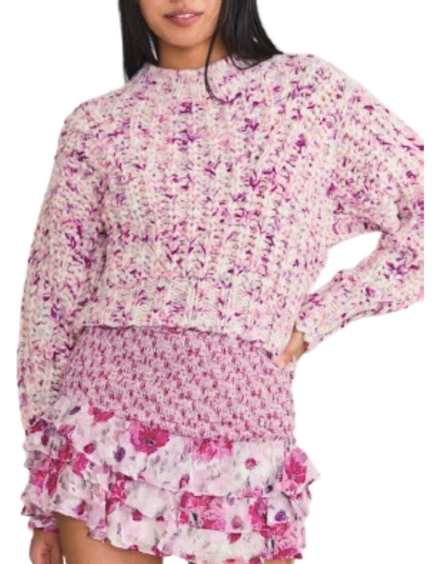 LoveShackFancy Vollare Sweater in berry medley close up