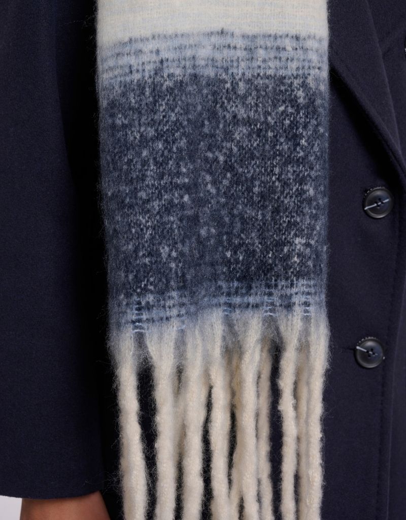 Erica Checkered Scarf Dark Navy Birch